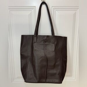 Chic Brown Leather Tote Bag